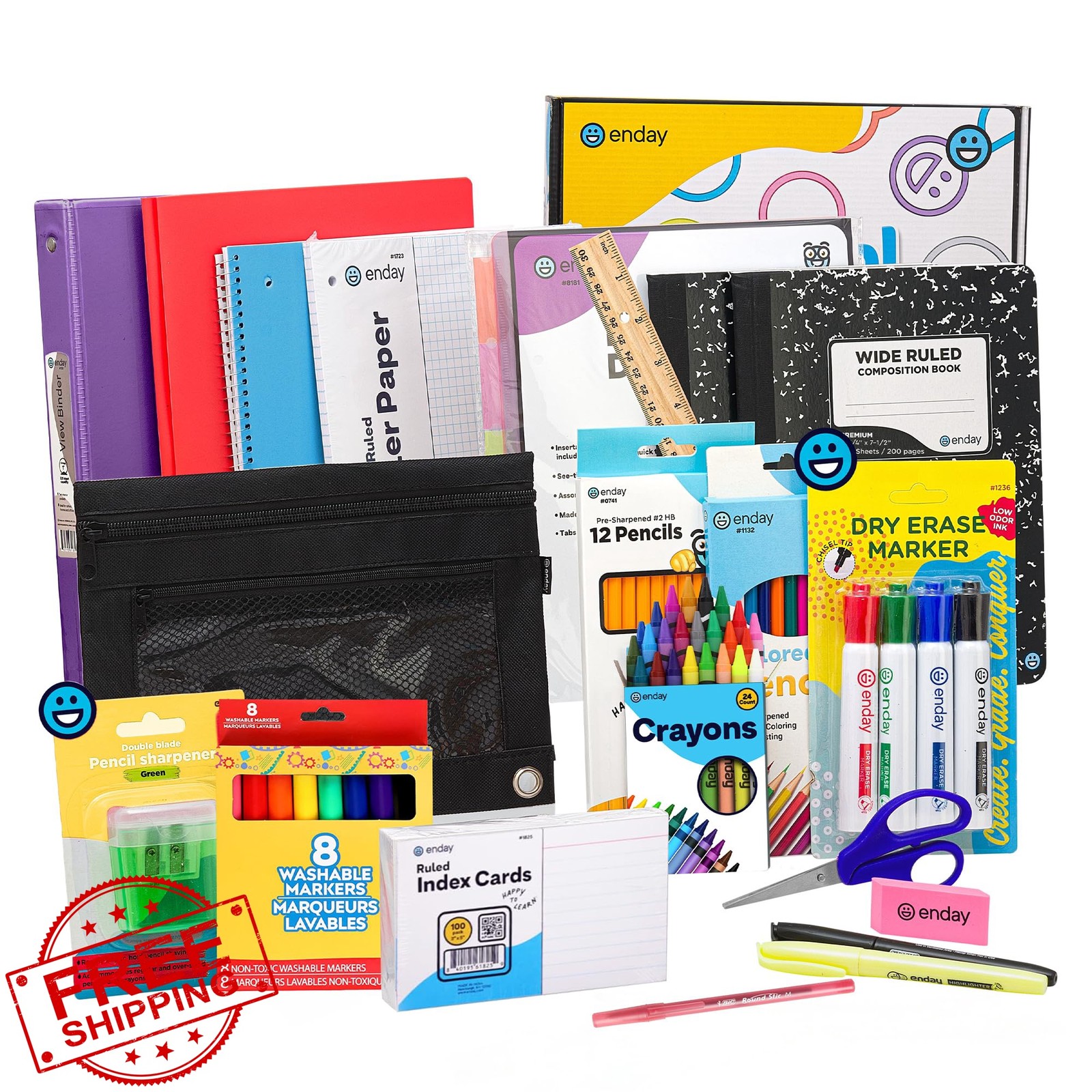 Enday 4th-5th Grade School Supplies Kit 79 Pc