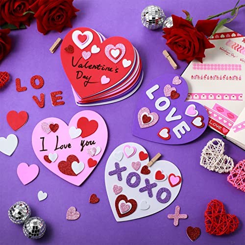 24 Pcs Valentine’s Day Large Foam Hearts for Crafts 6 Inch Self Adhesive Foam
