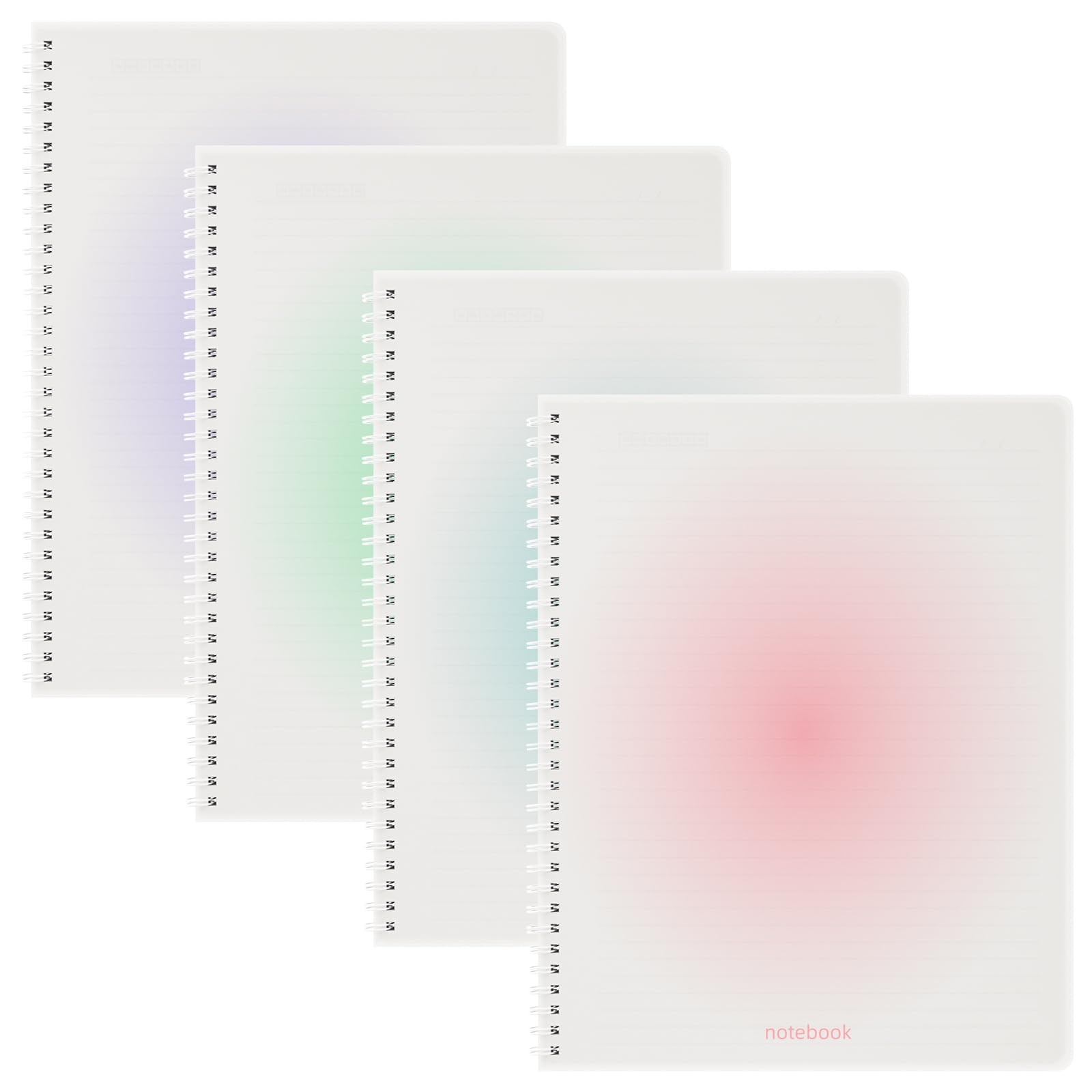 Spiral Notebook A4 College Wide Ruled Notebooks 4 Pack 8.5″ x 11″ Journaling …