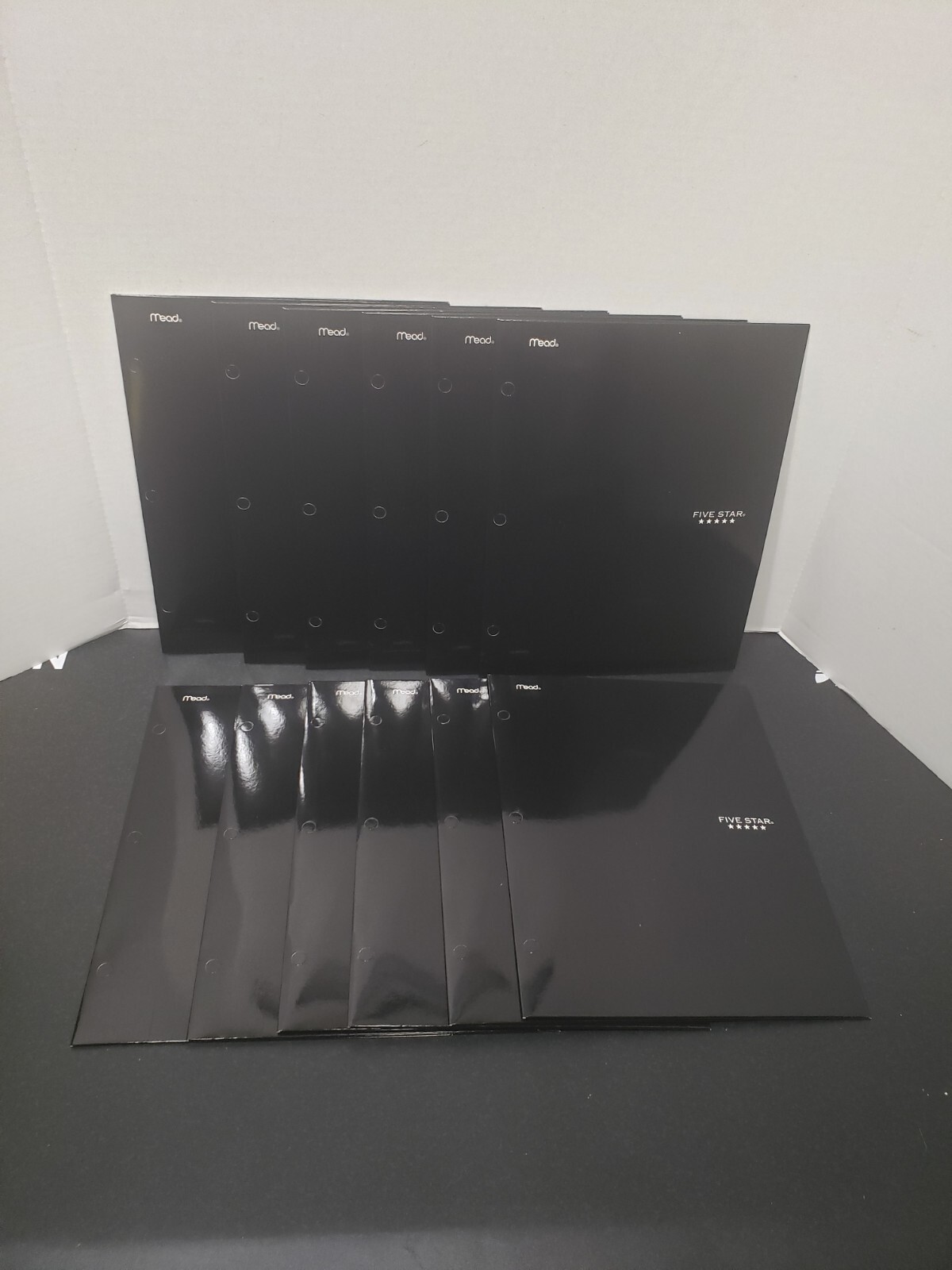 Mead Five Star 4 Pocket Paper Folder 33106 QTY 12 Black