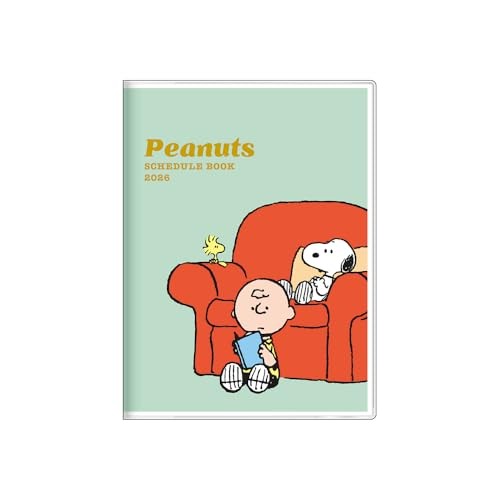 Sun-Star Stationery Snoopy Character Planner 2026 Monthly A6 Mint Green