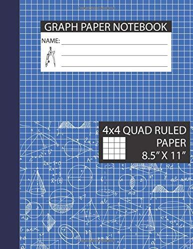 Graph Paper Notebook 8.5 X 11: Graph Paper Notebook 1/4 Inch Squares, Squared Gr