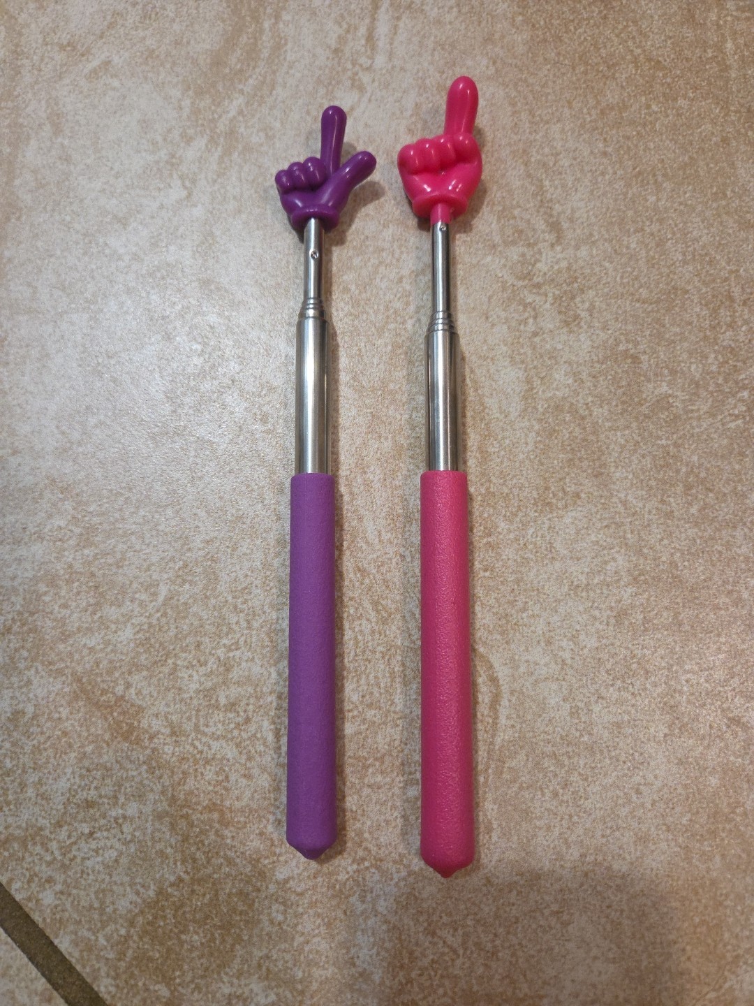 2 pieces Retractable Funny Finger pointer Purple and Pink 27 Inch Long new !!
