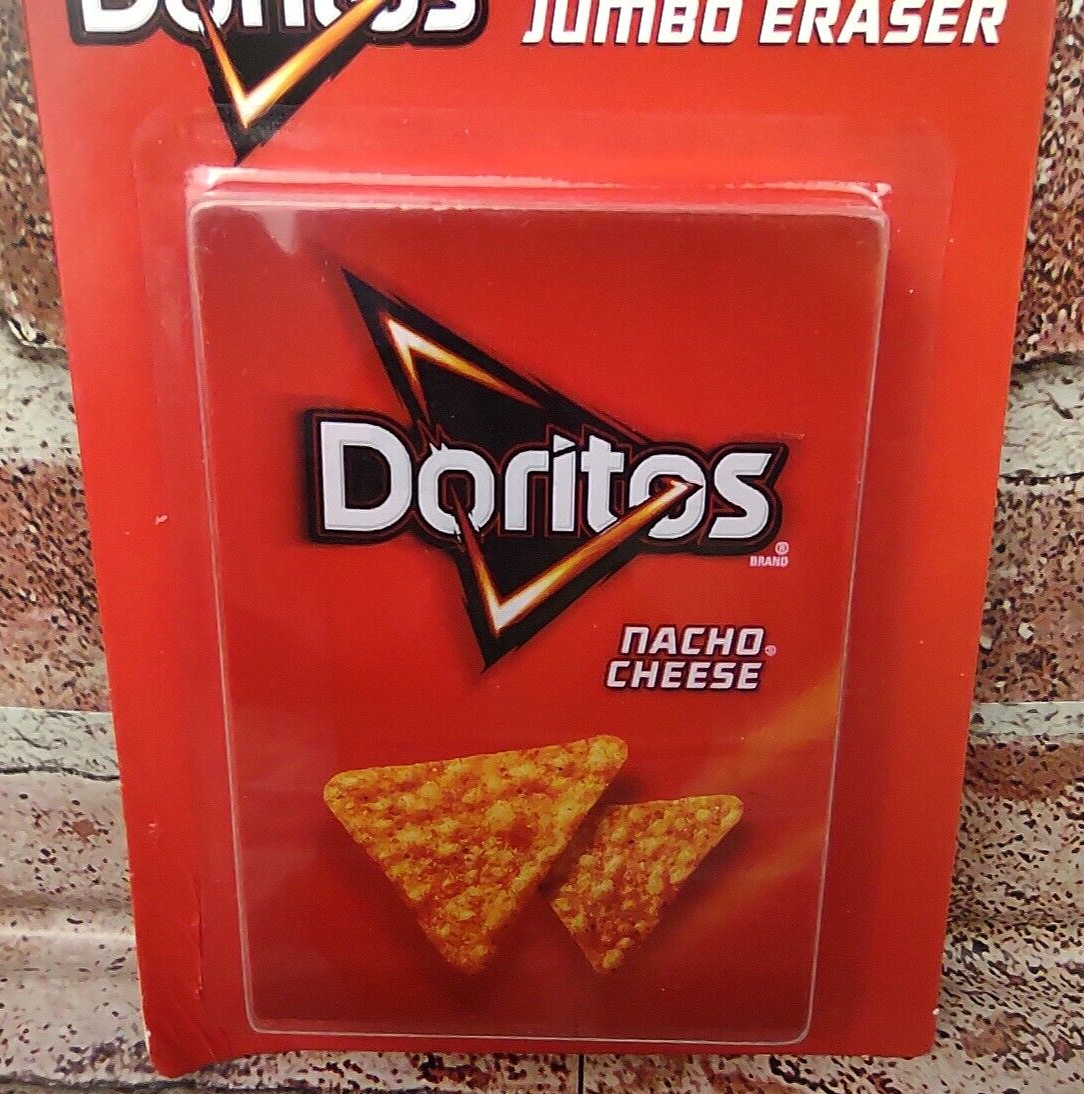 Jumbo School Eraser Doritos Nacho Cheese Red Erasing Tool Square 3.5in Sealed