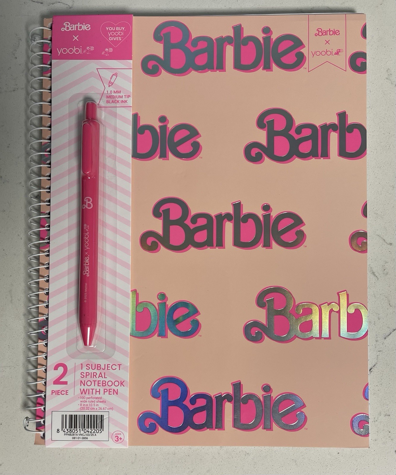 Barbie Pink Composition Notebook With Pen Yoobi 2024 New 1 Subject