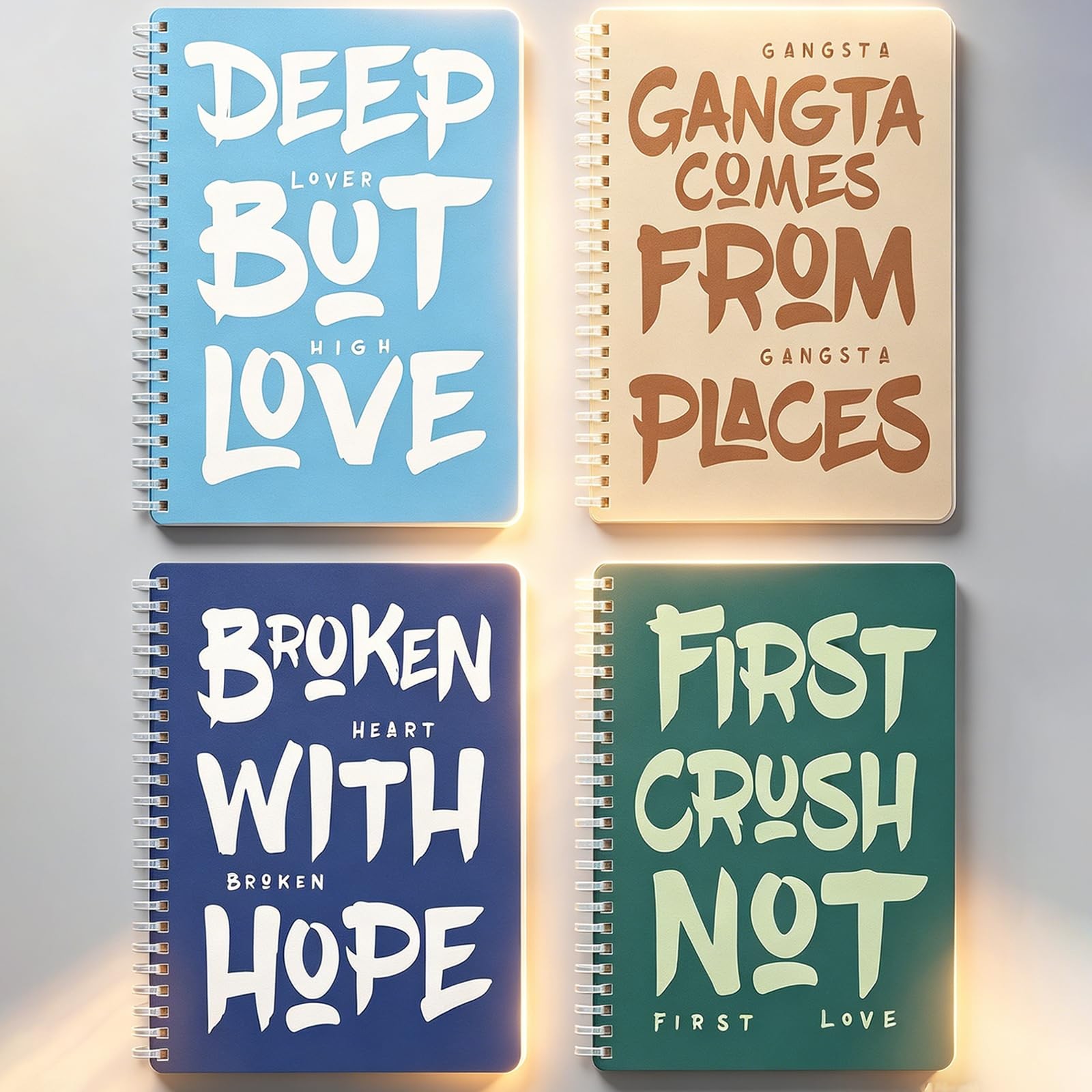 Niodel 4 Pack A5 Spiral Notebook for Note Taking, 6 X 8 inch Multicolored