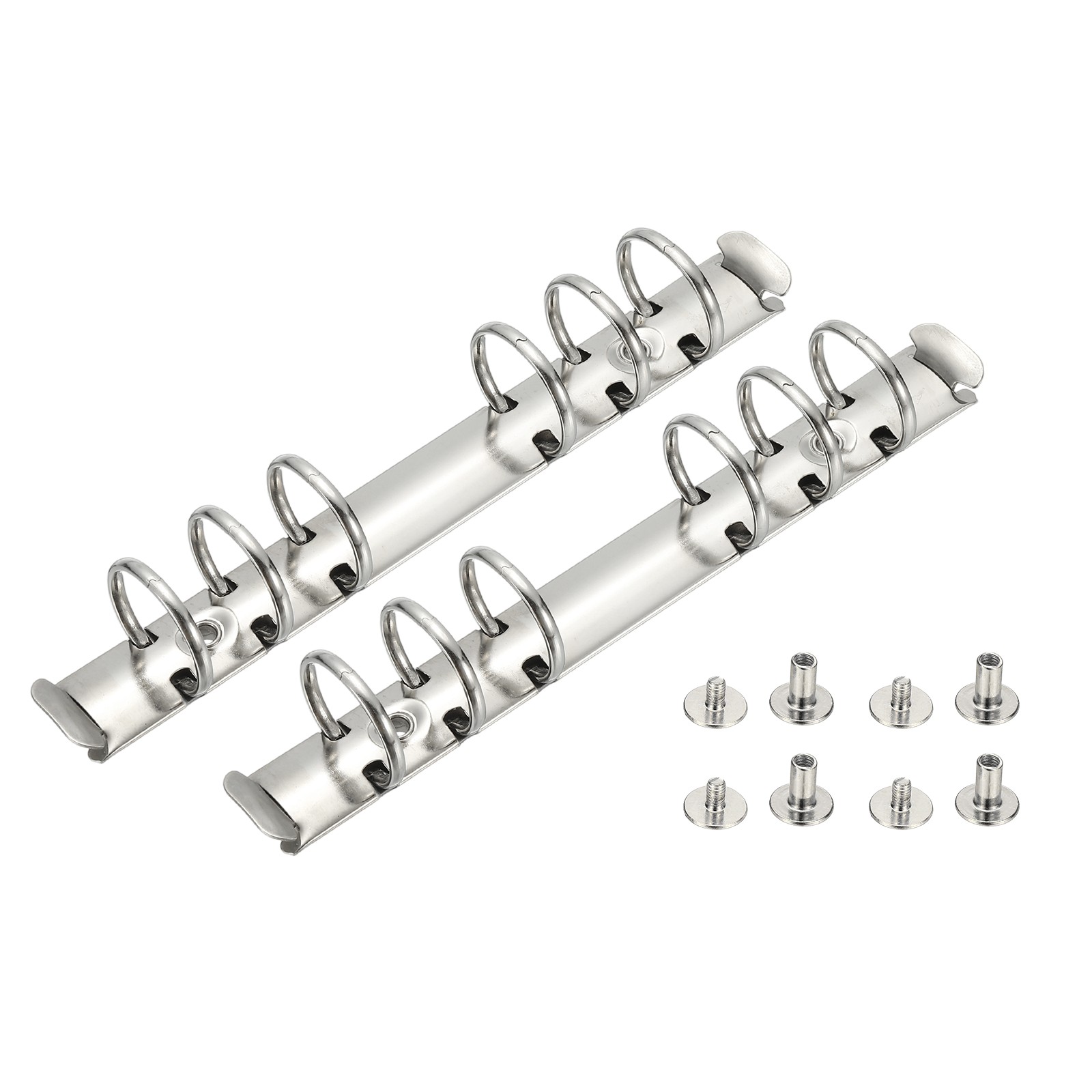 2 Set 0.8″ O Ring A6 6 Hole Ring Binder Mechanisms with Switches, 25mm Silver
