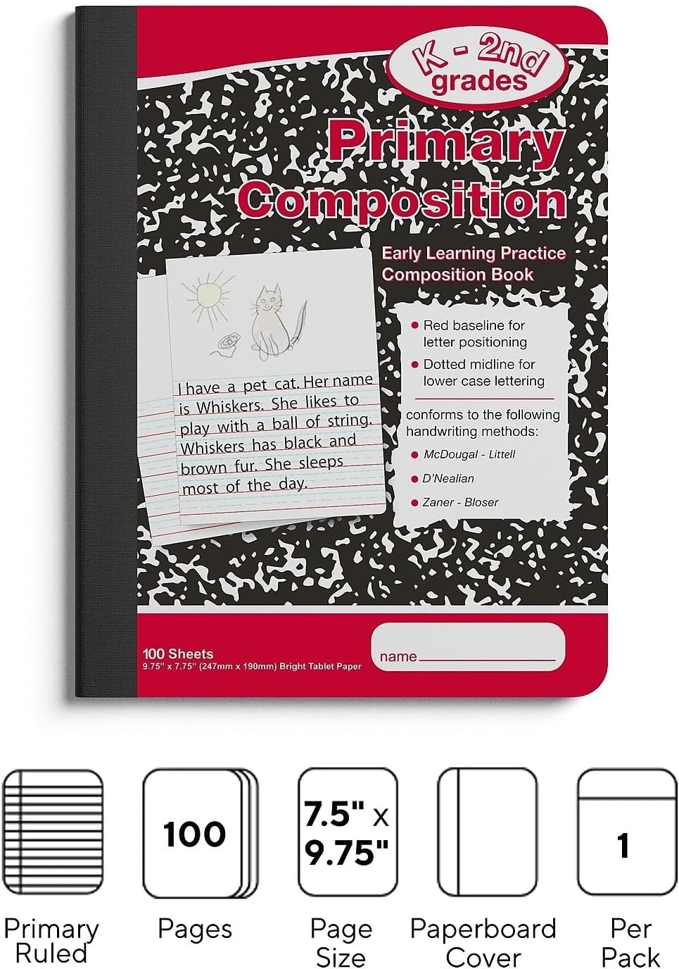 New Staples K-2nd Primary Composition Notebooks Wide Ruled/ Drawing Area