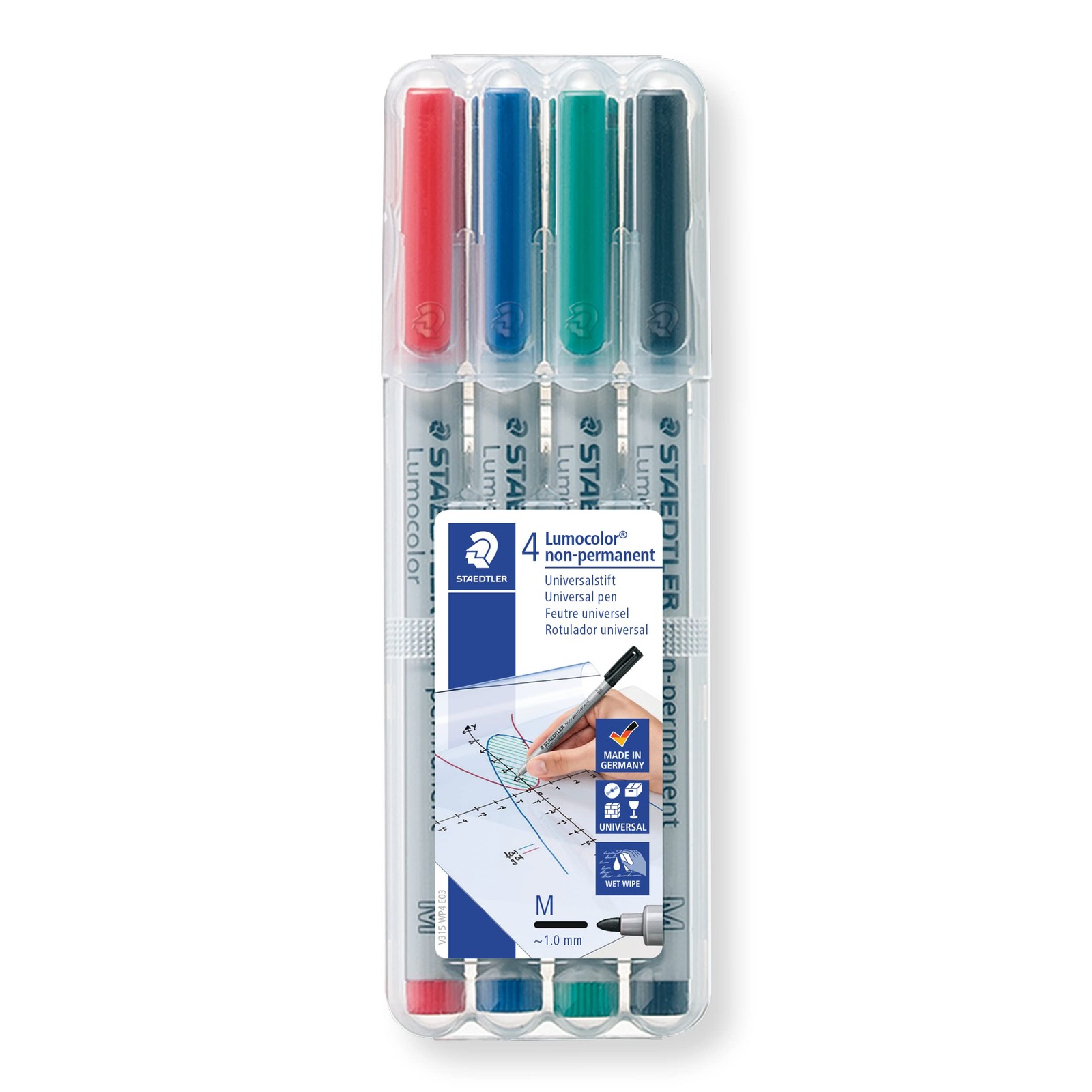 STAEDTLER 315 WP4 Lumocolor Non-Permanent Pen, Medium Line Width, 1.0mm – Assort