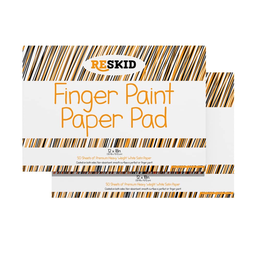 Reskid Large Finger Paint Paper Pad (12 x 18 inches) – 12×18 (2PACK), White